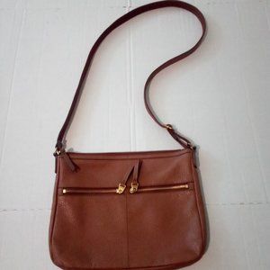 Women's Fossil Medium Tan Leather Crossbody Bag Purse Shoulder Adjustable Strap